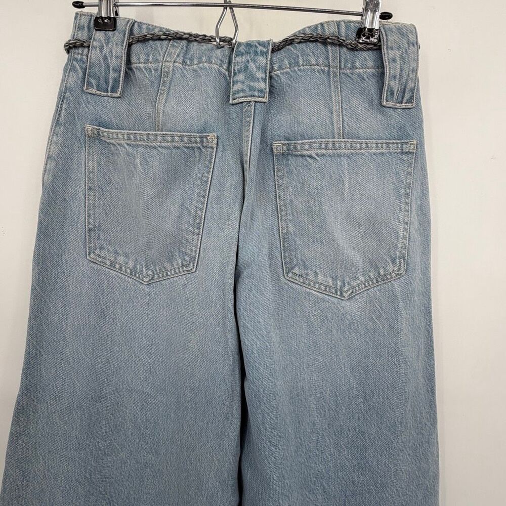 Free People We The Free Sheer Luck Cropped Wide-Leg Jeans Light Wash Sz 26 - Picture 4 of 11